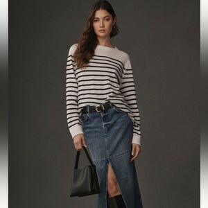 Reformation Cashmere Black & White Striped Knit Top XS | Classic Breton